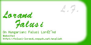 lorand falusi business card